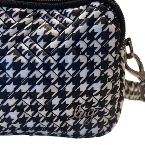 Lug Black and White RFID Convertible Coupe XL Crossbody Belt Bag - Picture 6 of 14